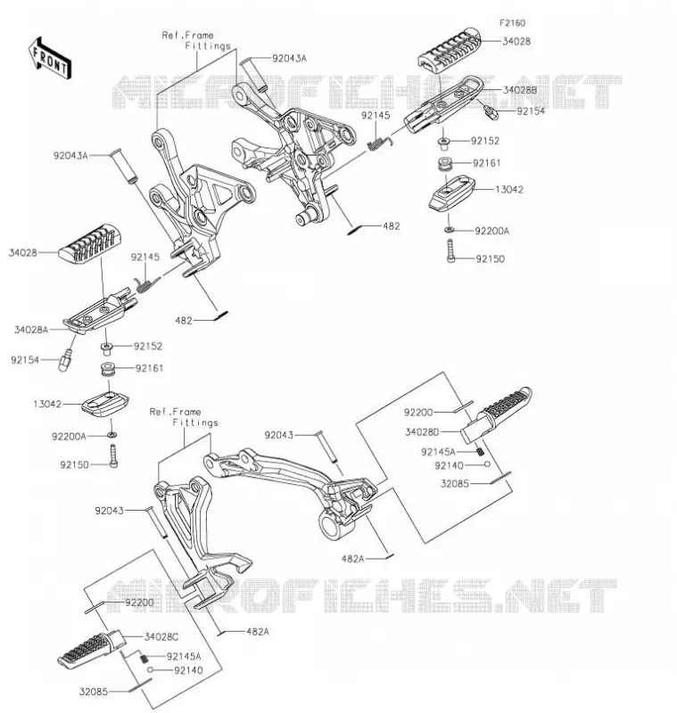 REPOSE PIED Kawasaki MOTOS 900 2021 Z900  ZR900FMFNL