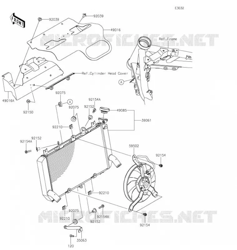 RADIATEUR Kawasaki MOTOS 900 2021 Z900  ZR900HMFNN
