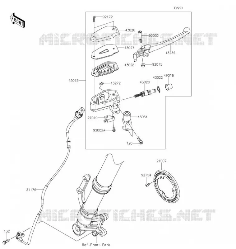 MAITRE CYLINDRE AV Kawasaki MOTOS 900 2021 Z900  ZR900HMFNN