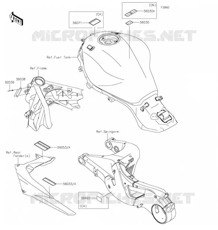 ETIQUETTES Kawasaki MOTOS 1000 2021 NINJA H2 SX SE PLUS  ZX1002DMFNN