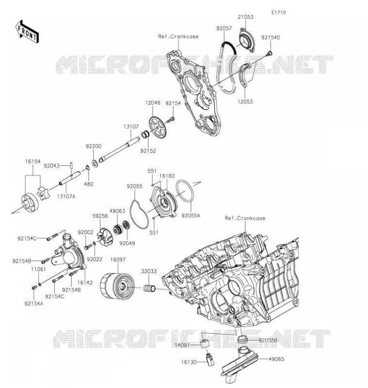 POMPE A HUILE/FILTRE &Agrave; HUILE Kawasaki MOTOS 1000 2021 NINJA H2 SX SE PLUS  ZX1002DMFNN