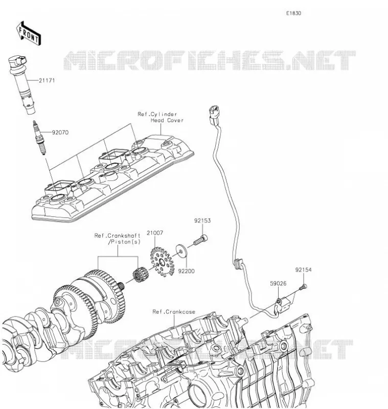 SYSTEME D&acute;ALLUMAGE Kawasaki MOTOS 1000 2021 NINJA H2 SX SE PLUS  ZX1002DMFNN
