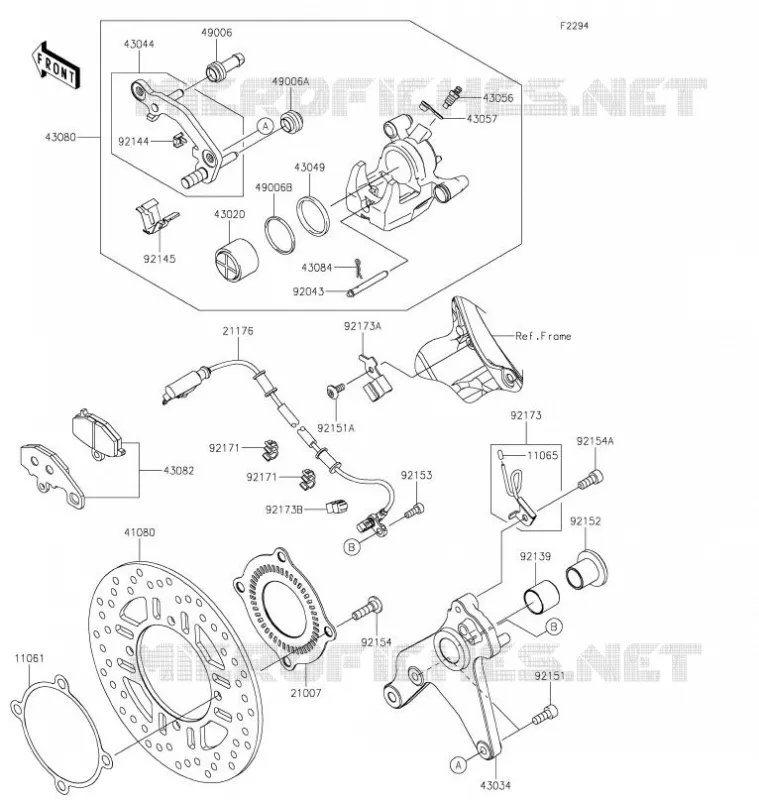 FREIN ARRIERE Kawasaki MOTOS 1000 2021 NINJA 1000SX  ZX1002KMFAN