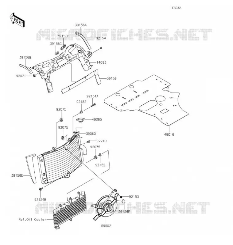 RADIATEUR Kawasaki MOTOS 1000 2021 NINJA ZX-10R  ZX1002LMFNN