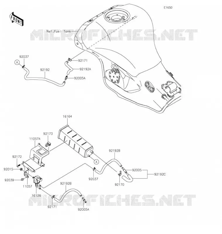SYSTEME D'EVAPORATION CARBURANT(CA) Kawasaki MOTOS 1000 2021 NINJA ZX-10R  ZX1002LMFNN