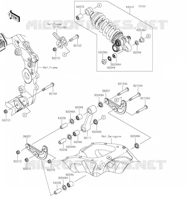 SUSPENSION / AMORTISSEUR Kawasaki MOTOS 1000 2021 NINJA ZX-10RR  ZX1002NMFNN