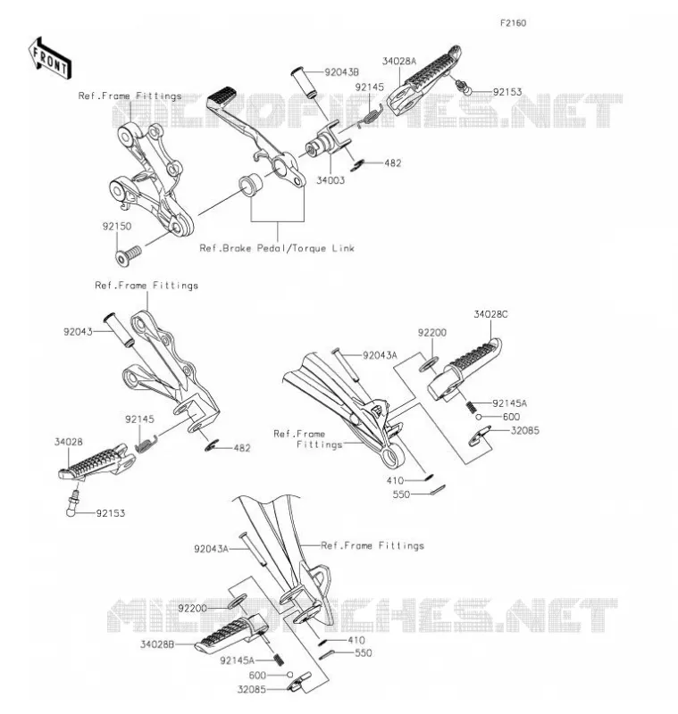 REPOSES PIED Kawasaki MOTOS 636 2021 NINJA ZX-6R  ZX636GMFAL