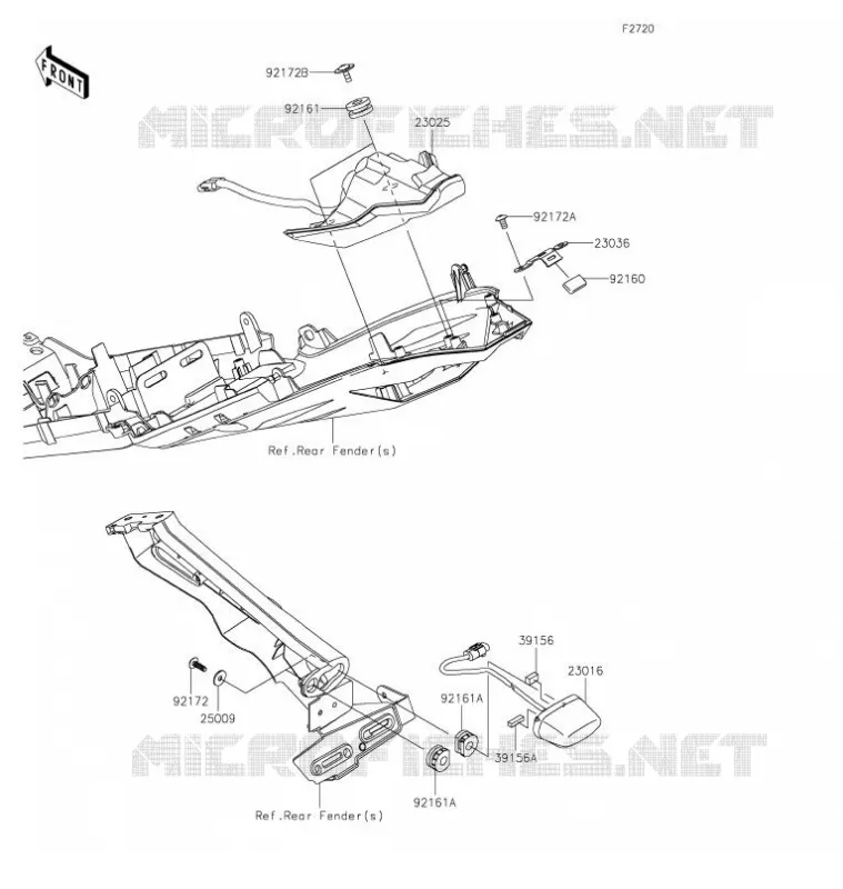 FEUX ARRI&Egrave;RE(S) Kawasaki MOTOS 636 2021 NINJA ZX-6R  ZX636HMFAN