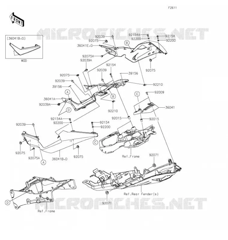 CACHE LAT&Eacute;RAL Kawasaki MOTOS 636 2021 NINJA ZX-6R  ZX636HMFNN