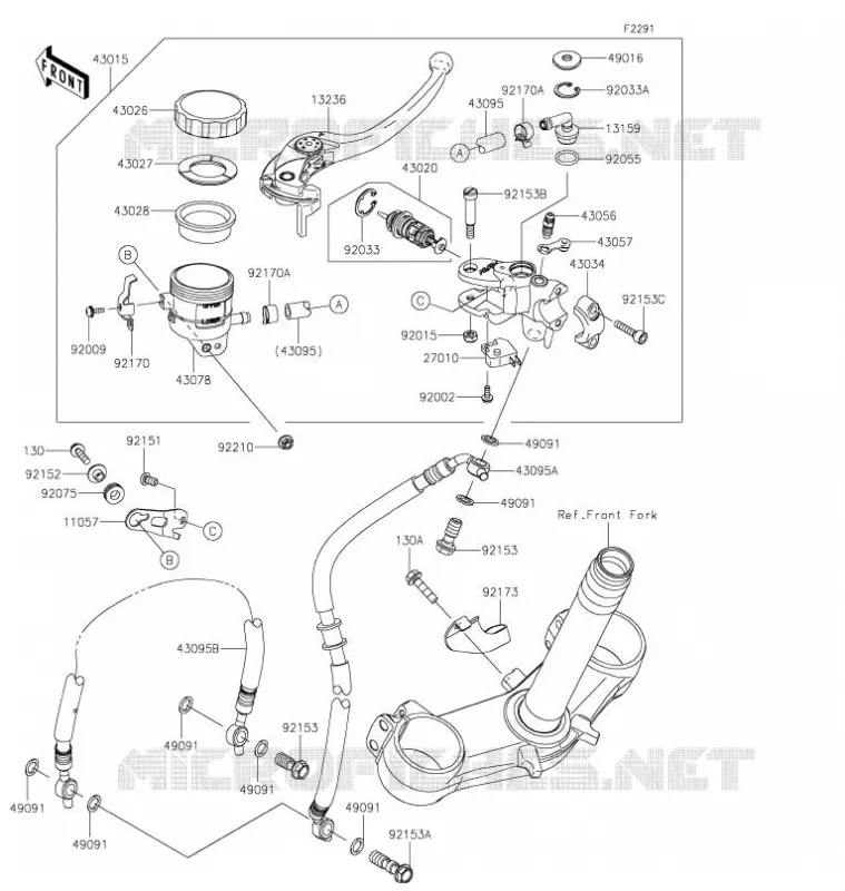 MAITRE CYLINDRE AV Kawasaki MOTOS 636 2021 NINJA ZX-6R  ZX636HMFNN