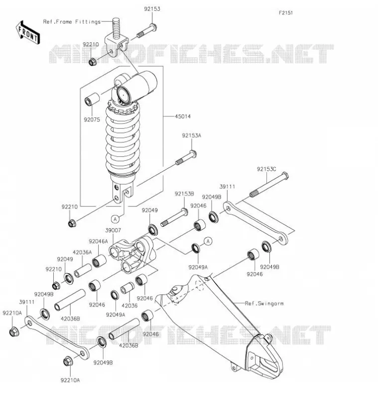 SUSPENSION/AMORTISSEUR Kawasaki MOTOS 636 2021 NINJA ZX-6R  ZX636HMFNN