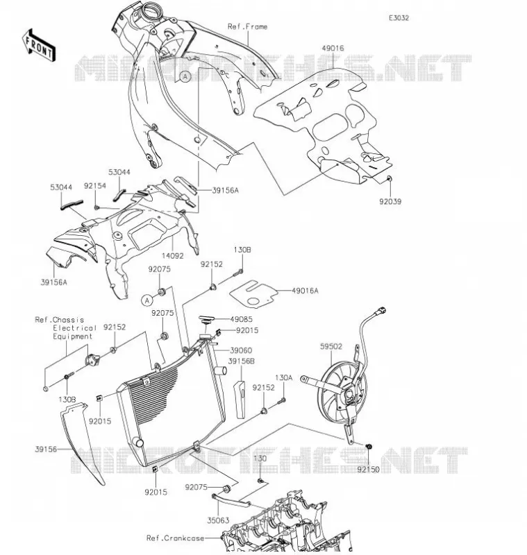 RADIATEUR Kawasaki MOTOS 636 2021 NINJA ZX-6R  ZX636HMFNN