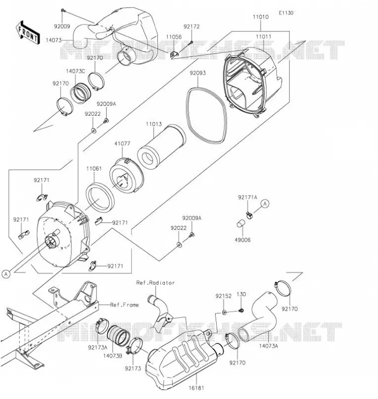 FILTRE A AIR Kawasaki SSV 1000 2021 MULE PRO-DXT  KAF1000AMFNN