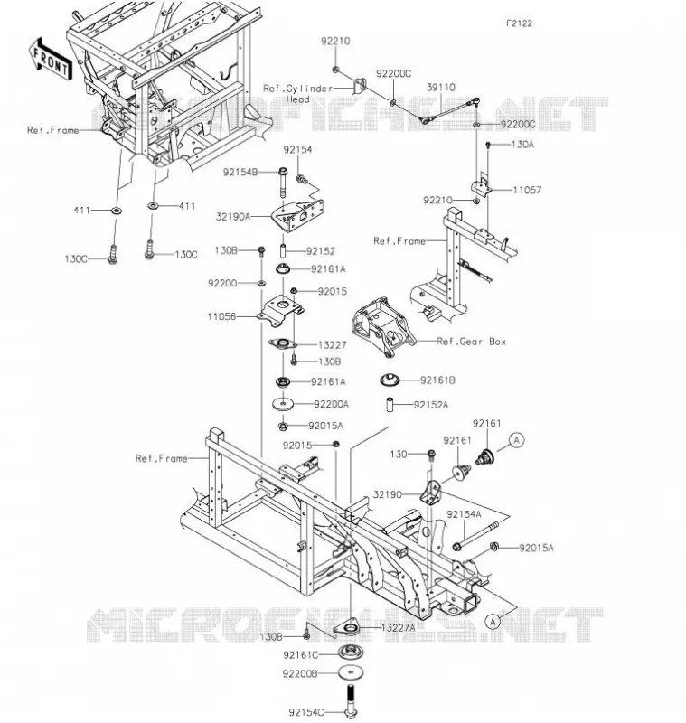 SUPPORT MOTEUR Kawasaki SSV 1000 2021 MULE PRO-DXT  KAF1000AMFNN