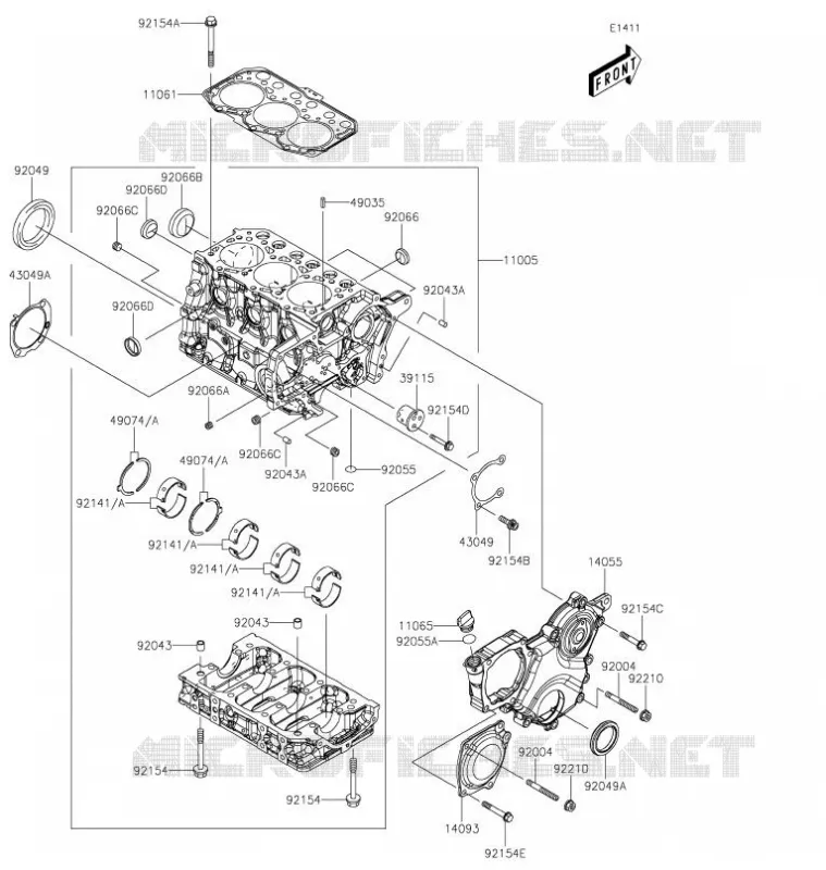 CARTER MOTEUR(S) Kawasaki SSV 1000 2021 MULE PRO-DXT  KAF1000JMFNN