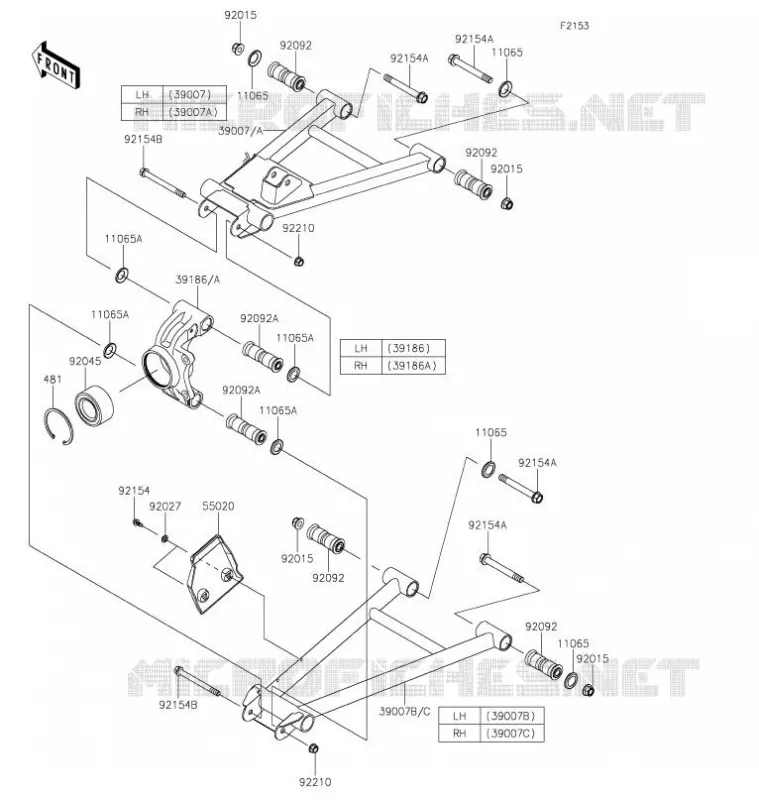 SUSPENSION ARRI&Egrave;RE Kawasaki SSV 1000 2021 MULE PRO-DXT  KAF1000JMFNN