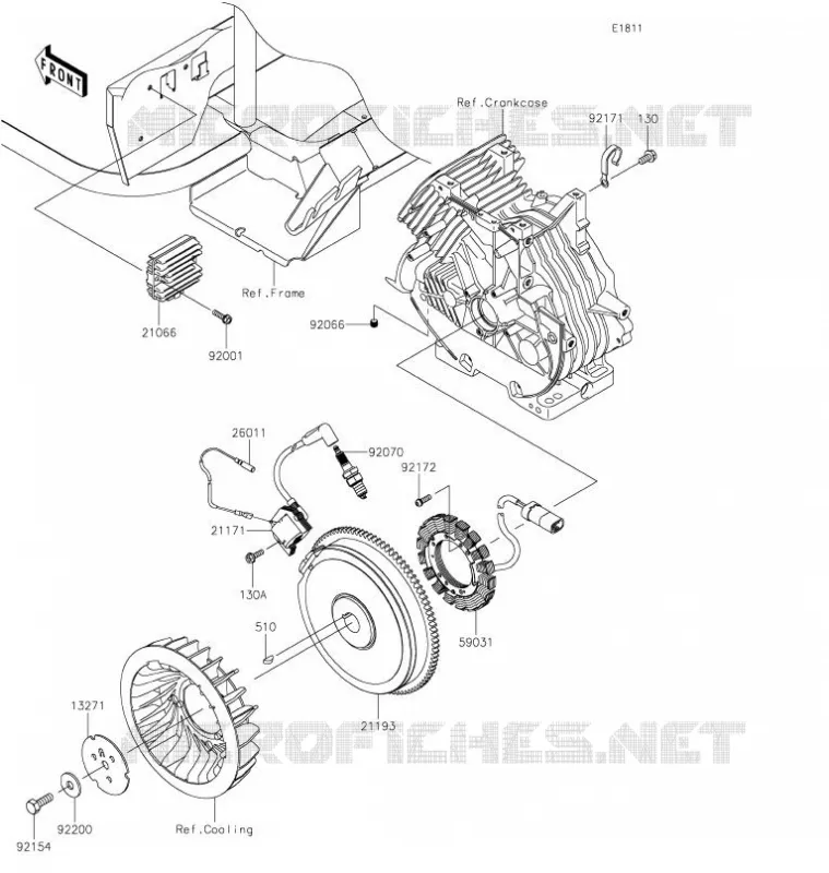 GENERATEUR/BOBINE Kawasaki SSV 400 2021 MULE SX  KAF400JMFNN