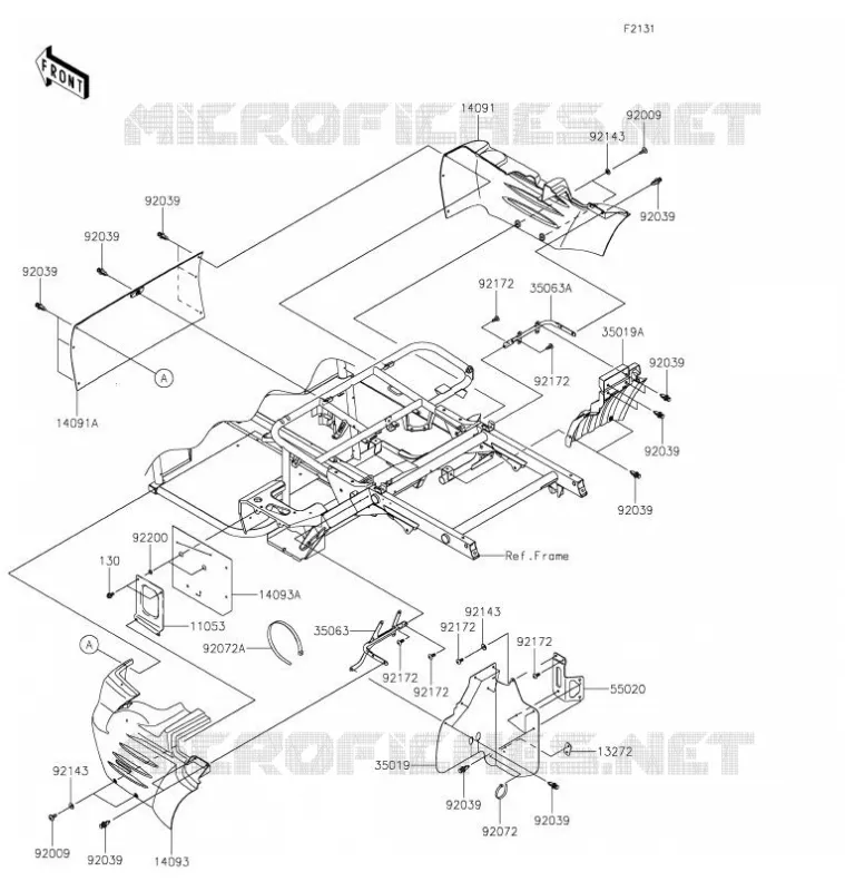 PIECE DE CADRE(ARRI&Egrave;RE) Kawasaki SSV 400 2021 MULE SX  KAF400JMFNN