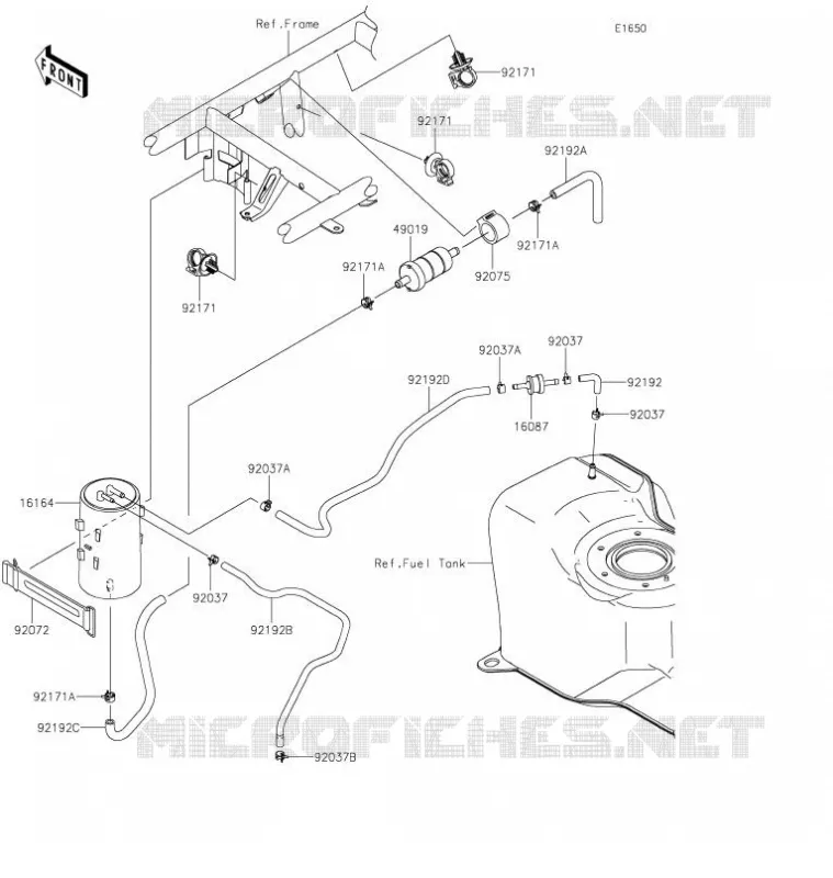 SYSTEME D'EVAPORATION CARBURANT Kawasaki SSV 400 2021 MULE SX  KAF400JMFNN