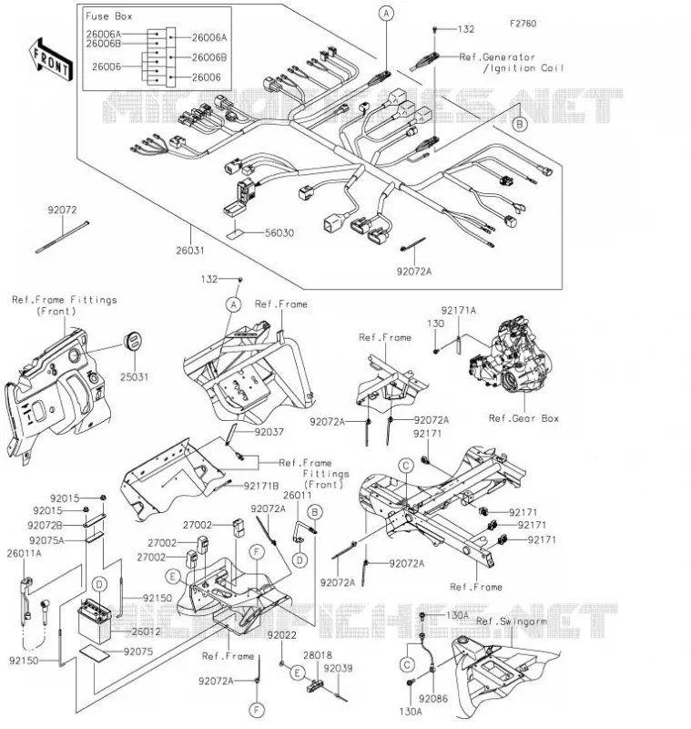 CHASSIS EQUIPMENT ELECTRIQUE Kawasaki SSV 400 2021 MULE SX 4X4  KAF400RMFNN
