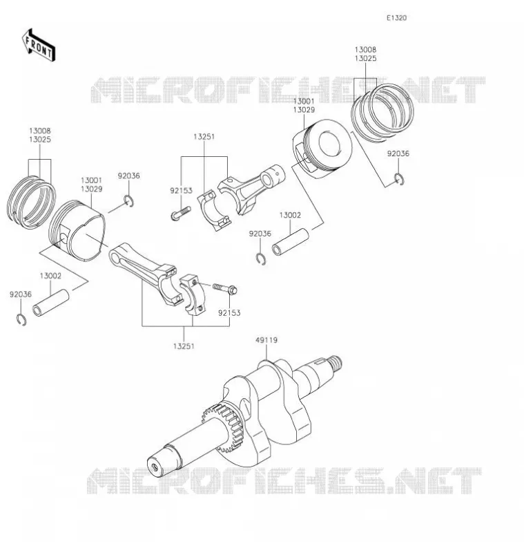 VILEBREQUIN/PISTON Kawasaki SSV 620 2021 MULE 4010 4X4  KAF620MMFNN