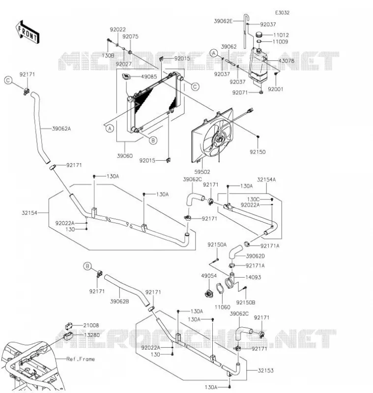 RADIATEUR Kawasaki SSV 620 2021 MULE 4000  KAF620PMFNN
