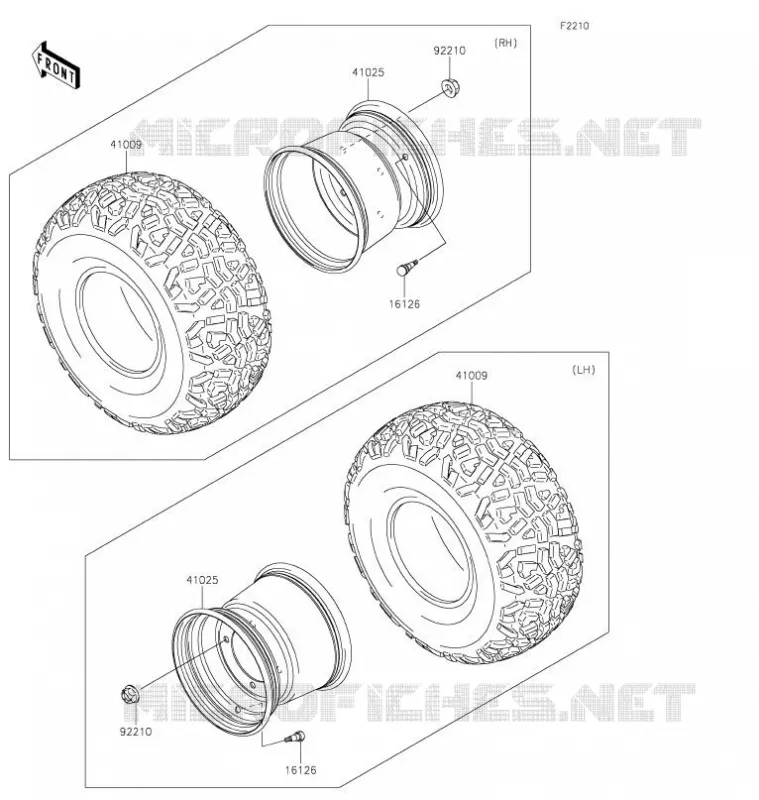 ROUE/PNEUS Kawasaki SSV 620 2021 MULE 4010 TRANS 4X4  KAF620RMFNN
