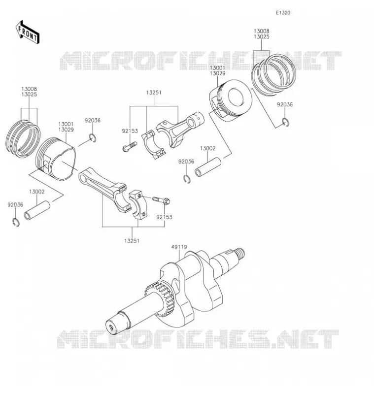 VILEBREQUIN/PISTON Kawasaki SSV 620 2021 MULE 4010 TRANS 4X4  KAF620RMFNN