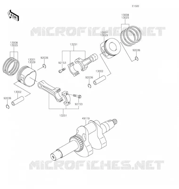 VILEBREQUIN/PISTON Kawasaki SSV 620 2021 MULE 4010 TRANS 4X4  KAF620SMFNN