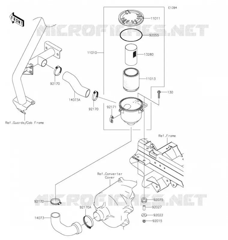 FILTRE A AIR - CONVERTISSEUR Kawasaki SSV 620 2021 MULE 4000 TRANS  KAF620WMFNN