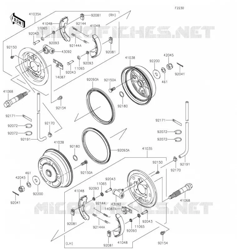 MOYEU AVANT/FREIN Kawasaki SSV 620 2021 MULE 4000 TRANS  KAF620WMFNN