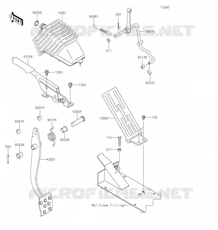 PEDALE DE FREIN/LEVIER ACCELERATEUR Kawasaki SSV 620 2021 MULE 4010 4X4  KAF620ZMFNN