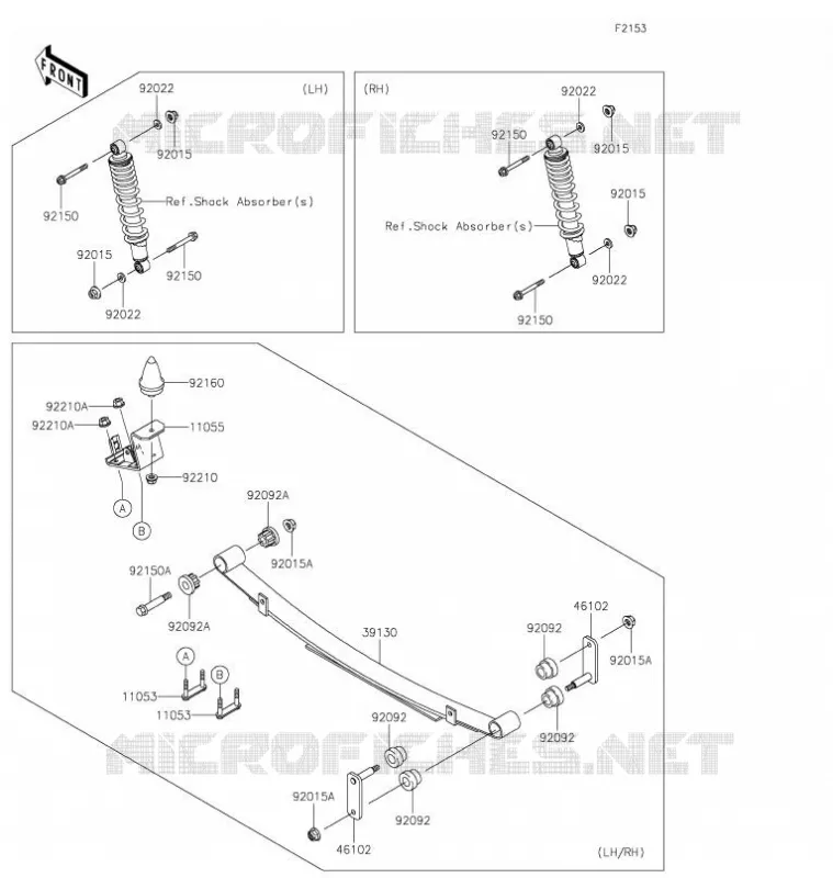 SUSPENSION ARRI&Egrave;RE Kawasaki SSV 620 2021 MULE 4010 TRANS 4X4  KAF622AMFNN