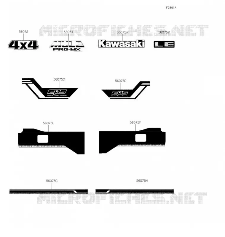 AUTOCOLLANT (NOIR) Kawasaki SSV 700 2021 MULE PRO-MX  KAF700CMFNN