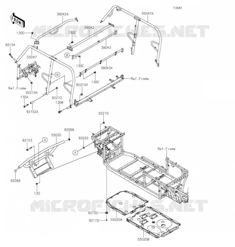 PROTECTION/CHASSIS CAB Kawasaki SSV 820 2021 MULE PRO-FXT  KAF820AMFNN