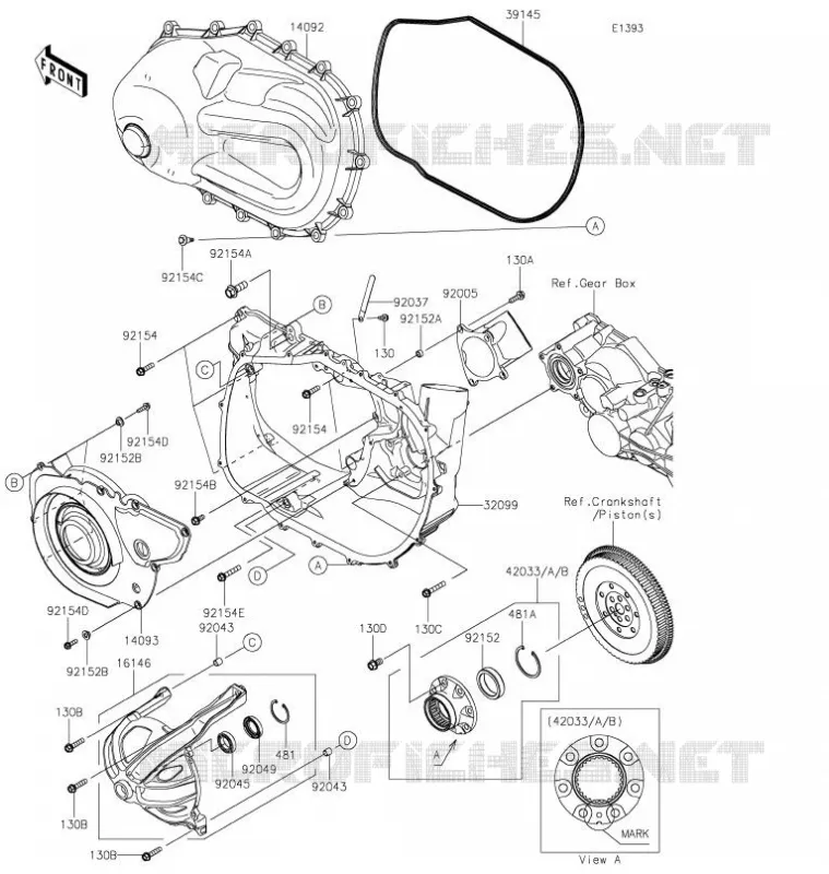 COUVERCLE CONVERTISSEUR Kawasaki SSV 820 2021 MULE PRO-FXT  KAF820BMFNN
