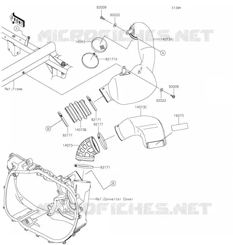 FILTRE A AIR - CONVERTISSEUR Kawasaki SSV 820 2021 MULE PRO-FXT  KAF820BMFNN