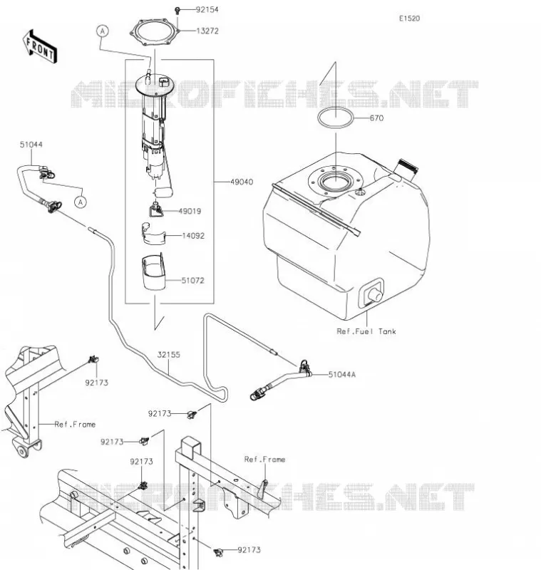 POMPE A ESSENCE Kawasaki SSV 820 2021 MULE PRO-FXT  KAF820BMFNN