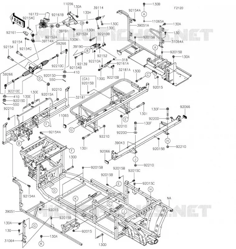 CADRE Kawasaki SSV 820 2021 MULE PRO-FXT  KAF820CMFNN