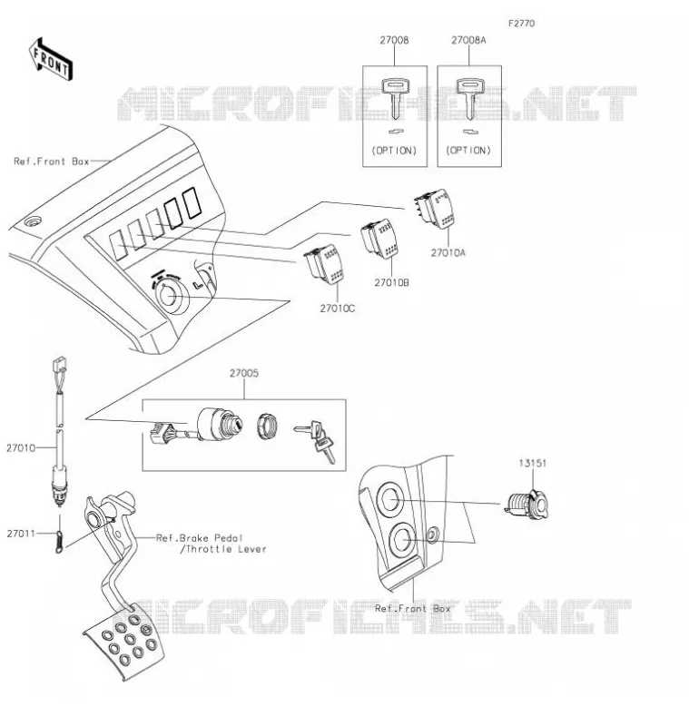 CONTACTEUR Kawasaki SSV 820 2021 MULE PRO-FX  KAF820EMFNN