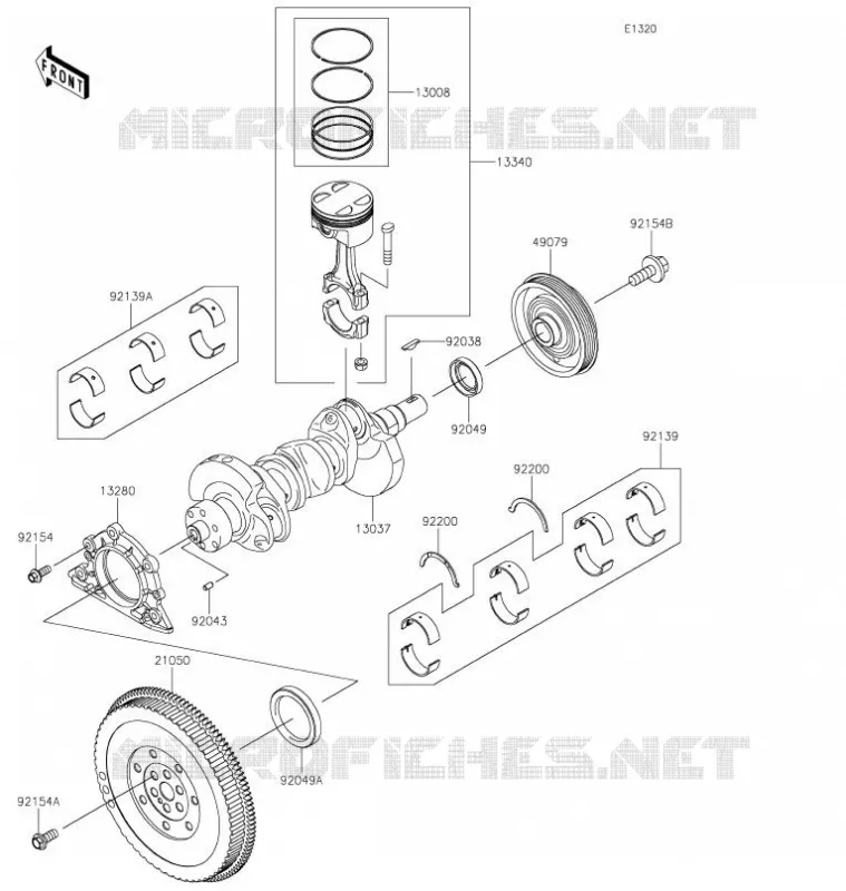 VILEBREQUIN/PISTON Kawasaki SSV 820 2021 MULE PRO-FX  KAF820EMFNN