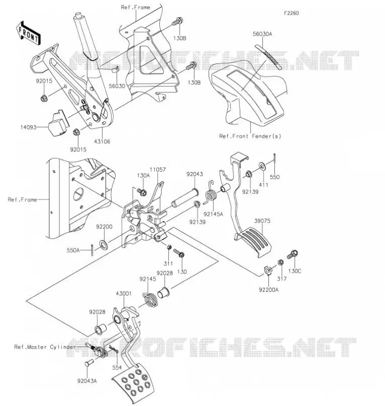 PEDALE DE FREIN/LEVIER ACCELERATEUR Kawasaki SSV 820 2021 MULE PRO-FX  KAF820FMFNN