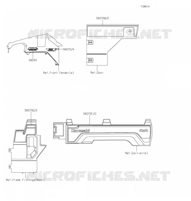 AUTOCOLLANT(GREEN) Kawasaki SSV 820 2021 MULE PRO-FX  KAF820FMFNN
