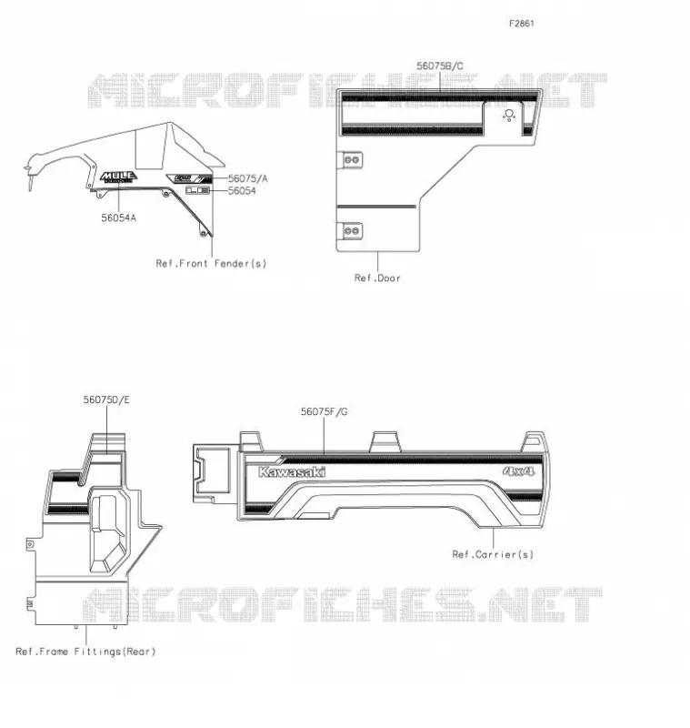 AUTOCOLLANT Kawasaki SSV 820 2021 MULE PRO-FX  KAF820GMFNN