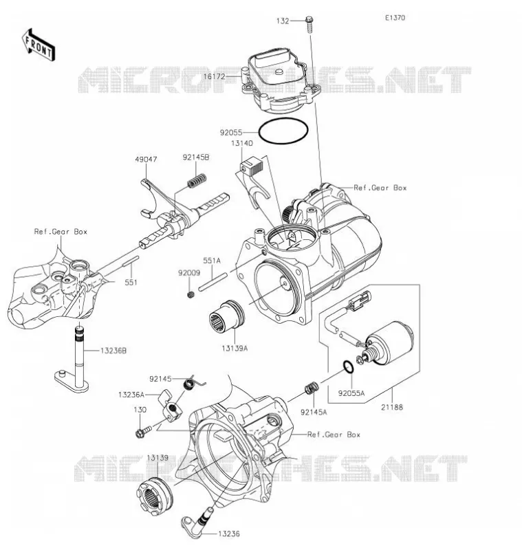 SELECTEUR Kawasaki SSV 820 2021 MULE PRO-FX  KAF820GMFNN