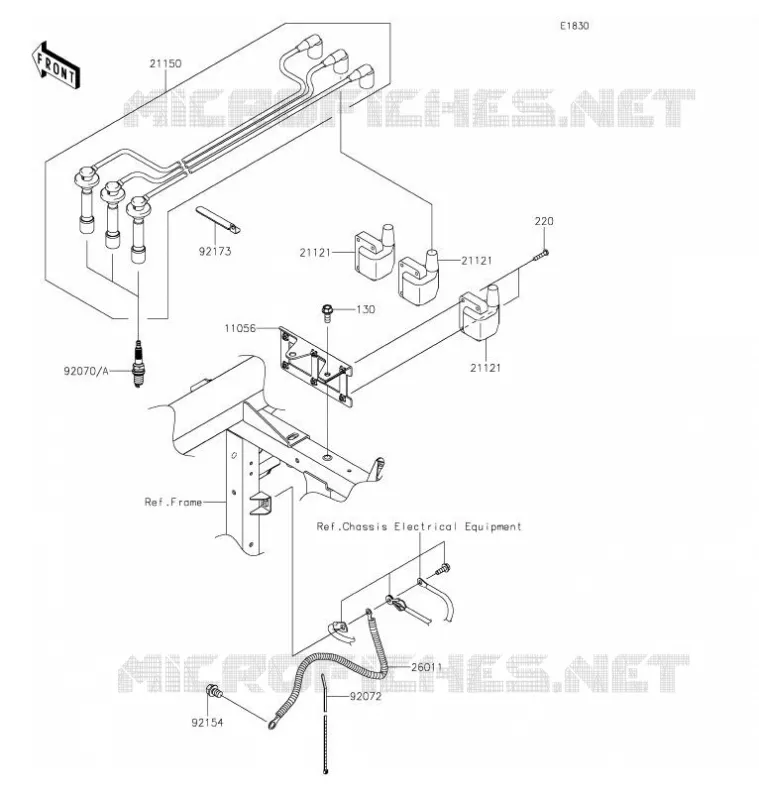 SYSTEME D&acute;ALLUMAGE Kawasaki SSV 820 2021 MULE PRO-FX  KAF820GMFNN