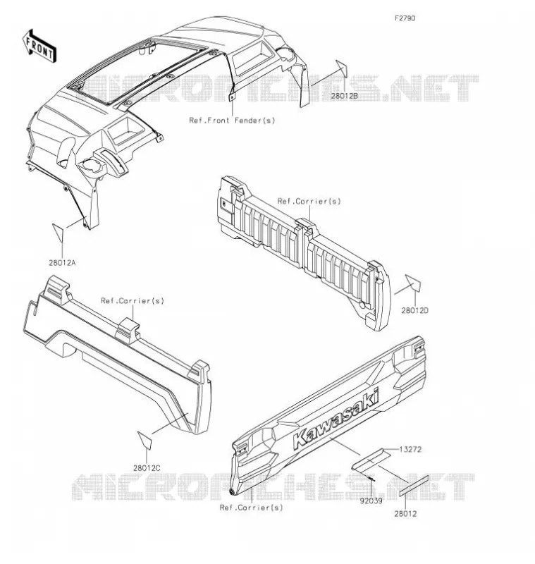 CATADIOPTRES(CN) Kawasaki SSV 820 2021 MULE PRO-FXR  KAF820KMFNN