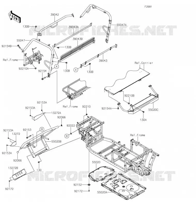 PROTECTION/CHASSIS CAB Kawasaki SSV 820 2021 MULE PRO-FXR  KAF820KMFNN