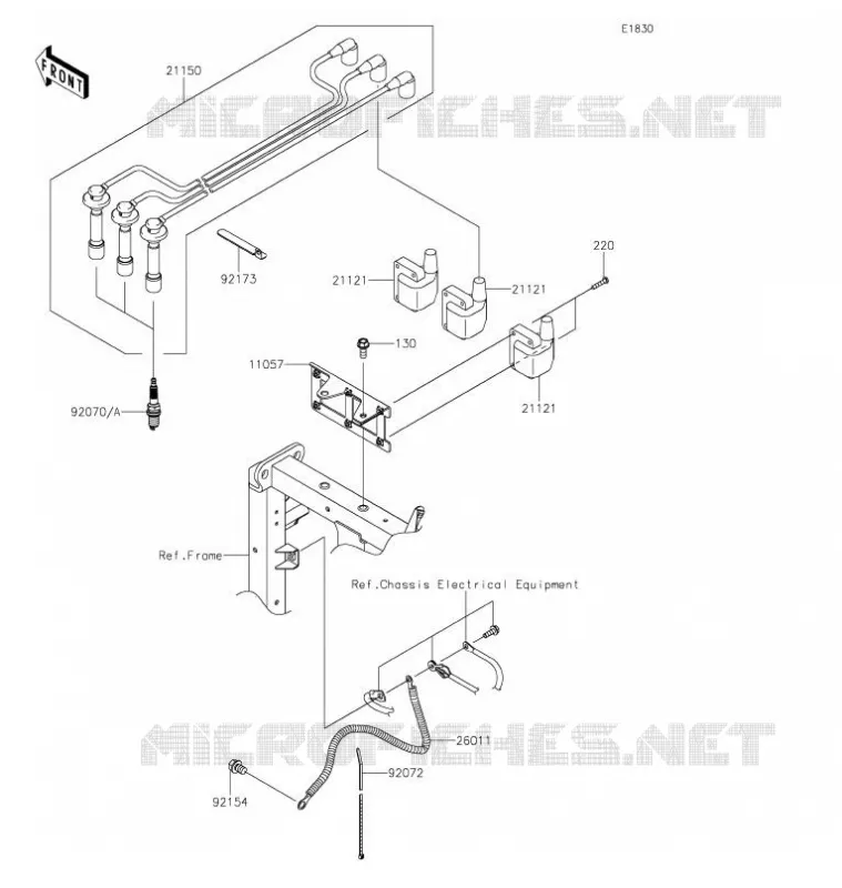 SYSTEME D&acute;ALLUMAGE Kawasaki SSV 820 2021 MULE PRO-FXR  KAF820KMFNN