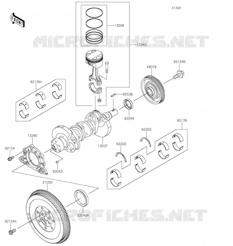 VILEBREQUIN/PISTON Kawasaki SSV 820 2021 MULE PRO-FXR  KAF820KMFNN